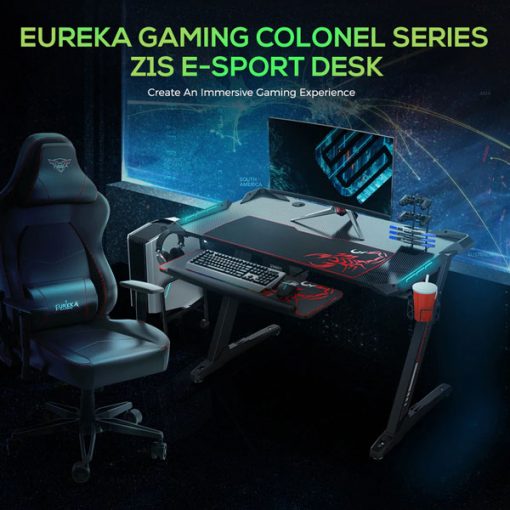 Eureka Ergonomic Colonel Gaming Desk Full set