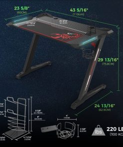 Eureka Ergonomic Colonel Gaming Desk Dimensions